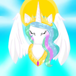 Size: 500x500 | Tagged: safe, artist:ohu1015, princess celestia, alicorn, pony, solo, sun