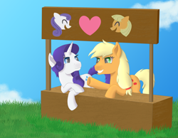 Size: 4500x3500 | Tagged: safe, artist:fia94, applejack, rarity, earth pony, pony, unicorn, female, lesbian, rarijack, shipping