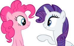 Size: 14226x8798 | Tagged: safe, artist:cyanlightning, pinkie pie, rarity, earth pony, pony, unicorn, .svg available, absurd resolution, simple background, transparent background, vector