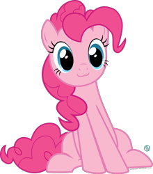 Size: 1500x1701 | Tagged: safe, artist:arifproject, pinkie pie, pony, testing testing 1-2-3, :3, catface, cute, diapinkes, simple background, sitting, sitting catface meme, solo, transparent background, vector