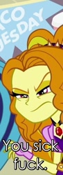 Size: 261x714 | Tagged: safe, edit, adagio dazzle, equestria girls, rainbow rocks, fourth wall, image macro, judging, meme, meta, reaction image, solo, vulgar, wtf