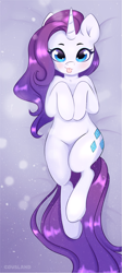 Size: 1701x3807 | Tagged: safe, artist:cousland, edit, rarity, pony, unicorn, :p, blushing, body pillow, body pillow design, cute, cutie mark, female, hooves to the chest, looking at you, mare, on back, raribetes, silly, solo, tongue out