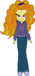 Size: 4218x9103 | Tagged: safe, artist:mit-boy, adagio dazzle, equestria girls, rainbow rocks, absurd resolution, clothes, hoodie, looking at you, simple background, smirk, solo, svg, transparent background, vector