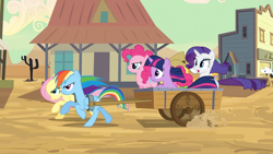 Size: 1920x1080 | Tagged: safe, derpibooru import, screencap, fluttershy, pinkie pie, rainbow dash, rarity, twilight sparkle, earth pony, pegasus, pony, unicorn, the last roundup