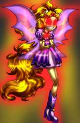 Size: 1168x1776 | Tagged: safe, artist:coilet, adagio dazzle, equestria girls, angry, fin wings, ponied up, rage, red eyes, transformation