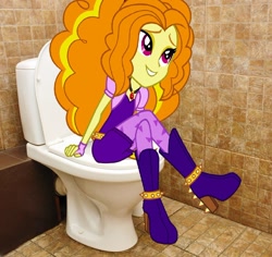 Size: 900x851 | Tagged: safe, adagio dazzle, equestria girls, but why, equestria girls in real life, toilet