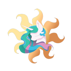 Size: 2000x2000 | Tagged: safe, artist:blackgryph0n, artist:theperfecta, princess celestia, alicorn, pony, bust, cutie mark, cutie mark background, eyes closed, female, mare, portrait, simple background, solo, transparent background