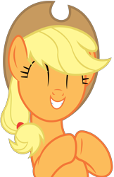 Size: 3874x5980 | Tagged: safe, artist:slb94, applejack, earth pony, pony, cute, happy, jackabetes, simple background, solo, transparent background, vector