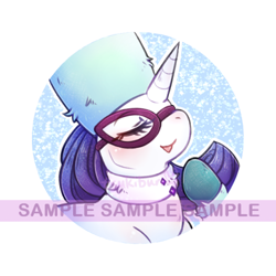 Size: 500x500 | Tagged: safe, artist:tsukibun, rarity, pony, unicorn, female, mare, obtrusive watermark, solo, watermark, winter outfit