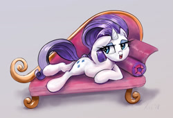 Size: 1558x1062 | Tagged: safe, artist:xbi, rarity, pony, unicorn, draw me like one of your french girls, fainting couch, prone, solo