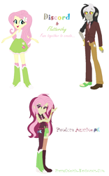 Size: 768x1227 | Tagged: safe, artist:prettycelestia, discord, fluttershy, equestria girls, ambiguous gender, clothes, fangs, fusion, gem fusion, multiple arms, skirt, steven universe, tanktop