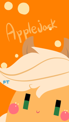 Size: 600x1066 | Tagged: safe, artist:flyingtail, applejack, earth pony, pony, chubbie, minimalist, phone wallpaper, solo