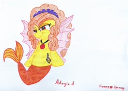 Size: 2125x1518 | Tagged: safe, artist:fannydianny, adagio dazzle, siren, solo, traditional art