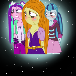 Size: 864x856 | Tagged: safe, artist:fannydianny, adagio dazzle, aria blaze, sonata dusk, equestria girls, aftermath, crying, the dazzlings