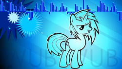 Size: 1920x1080 | Tagged: safe, artist:tellabart, derpibooru import, dj pon-3, vinyl scratch, pony, unicorn, solo, wallpaper