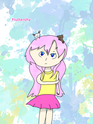 Size: 1536x2048 | Tagged: safe, artist:php45, fluttershy, human, clothes, humanized, skirt, tanktop