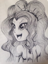 Size: 720x960 | Tagged: safe, artist:sakurawolfer, adagio dazzle, equestria girls, rainbow rocks, grayscale, monochrome