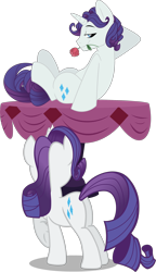 Size: 1692x2946 | Tagged: safe, artist:psychoanalyticbrony, artist:wicklesmack, edit, editor:slayerbvc, elusive, rarity, pony, unicorn, away from viewer, bedroom eyes, female, flirting, flower, looking forward, male, mare, mouth hold, on table, plot, rararararara, rarilusive, rose, rule 63, self ponidox, selfcest, shipping, stallion, straight, table, vector, vector edit