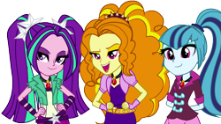 Size: 1280x720 | Tagged: safe, artist:trixiesparkle63, adagio dazzle, aria blaze, sonata dusk, equestria girls, simple background, the dazzlings, transparent background, vector