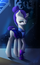 Size: 676x1088 | Tagged: safe, artist:bastet-catmew, rarity, pony, unicorn, alternate timeline, night maid rarity, nightmare takeover timeline, solo