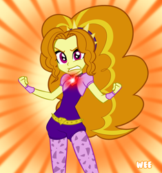 Size: 1280x1362 | Tagged: safe, artist:rileyav, adagio dazzle, equestria girls, angry, pendant, solo, sunburst background