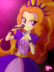 Size: 712x950 | Tagged: safe, artist:riouku, adagio dazzle, equestria girls, rainbow rocks, microphone, solo