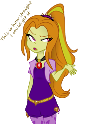 Size: 827x1169 | Tagged: safe, artist:glacierclear, artist:sketchy brush, adagio dazzle, collaboration, equestria girls, alternate hairstyle, dialogue, simple background, straight hair, transparent background, vector, vector trace