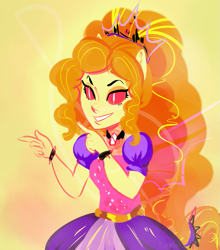 Size: 881x1000 | Tagged: safe, artist:puffpink, adagio dazzle, equestria girls, rainbow rocks, fin wings, ponied up, solo