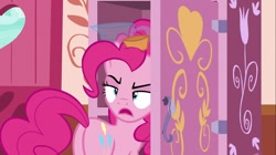 Size: 1100x618 | Tagged: safe, screencap, pinkie pie, earth pony, pony, ppov, faic, female, mare, open mouth, plot, solo