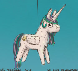 Size: 986x897 | Tagged: safe, artist:el-yeguero, princess celestia, 30 minute art challenge, objectification, piñata, solo