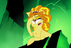 Size: 1600x1089 | Tagged: safe, artist:amberacrylic, adagio dazzle, be prepared, chest fluff, i'm surrounded by idiots, ponified, scar (the lion king), scene parody, solo, the lion king