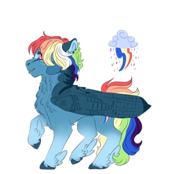 Size: 1120x1139 | Tagged: safe, artist:kiwigoat-art, derpibooru import, rainbow dash, pegasus, pony, redesign, simple background, solo, transparent background