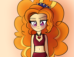 Size: 727x556 | Tagged: safe, artist:wubcakeva, adagio dazzle, equestria girls, addolorato dazzle, belly button, crying, midriff, sad, solo