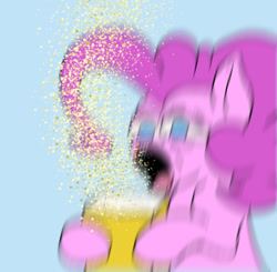 Size: 800x784 | Tagged: safe, artist:slamjam, pinkie pie, earth pony, pony, blurry, food, meme, motion blur, pepe, pepe the frog, popcorn, reaction image