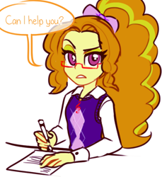 Size: 516x563 | Tagged: safe, artist:rileyav, adagio dazzle, equestria girls, argyle, glasses, nerddagio, solo, sweater vest