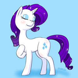 Size: 1280x1280 | Tagged: safe, artist:zokoira, rarity, pony, unicorn, eyes closed, female, mare