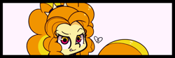 Size: 1280x427 | Tagged: safe, artist:turtlefarminguy, adagio dazzle, grin, heart, heartbreak, ponified, solo