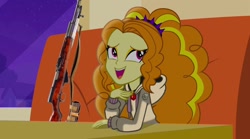 Size: 1280x714 | Tagged: safe, edit, adagio dazzle, equestria girls, rainbow rocks, /k/, 1000 hours in ms paint, gorka, gun, ms paint, rifle, sks