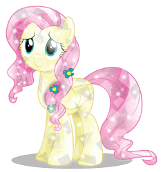 Size: 3951x4183 | Tagged: safe, artist:infinitewarlock, fluttershy, crystal pony, pegasus, pony, crystallized, simple background, solo, transparent background