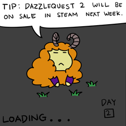 Size: 1000x1000 | Tagged: safe, artist:figgot, adagio dazzle, sheep, dazzlequest, loading screen, solo