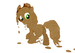 Size: 1024x724 | Tagged: safe, artist:pzkratzer, applejack, earth pony, pony, cute, mud, muddy, solo