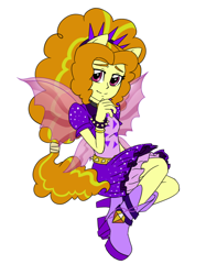 Size: 682x865 | Tagged: safe, artist:catlover1672, adagio dazzle, equestria girls, rainbow rocks, adoragio, cute, fin wings, ponied up, simple background, solo, white background