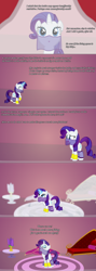 Size: 1000x2823 | Tagged: safe, artist:creamsicle delight, rarity, pony, unicorn, ask, ask generous genie rarity, carpet, comic, fainting couch, female, genie, magic, mare, solo, tumblr