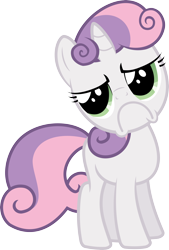 Size: 3500x5166 | Tagged: safe, artist:sulyo, sweetie belle, :c, pouting, pure unfiltered evil, simple background, solo, sweetie frown, transparent background, vector