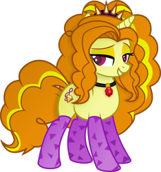 Size: 3733x3990 | Tagged: safe, artist:mit-boy, adagio dazzle, pony, unicorn, adoragio, clothes, cute, ponified, simple background, socks, solo, transparent background, vector