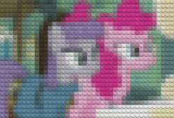 Size: 399x269 | Tagged: safe, artist:theanimefanz, maud pie, pinkie pie, earth pony, pony, lego, mosaic