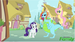 Size: 1285x727 | Tagged: source needed, useless source url, safe, artist:theunknowenone1, fluttershy, rarity, whoa nelly, dragon, alternate universe, conjoined, devon and cornwall, dragonified, quest for camelot, sisters, species swap, two-headed dragon