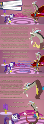Size: 1000x2823 | Tagged: safe, artist:creamsicle delight, discord, rarity, draconequus, pony, unicorn, ask, ask generous genie rarity, comic, female, genie, mare, tumblr