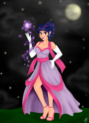 Size: 1272x1745 | Tagged: safe, artist:silver1kunai, derpibooru import, twilight sparkle, human, clothes, dress, feet, gloves, gown, high heels, humanized, solo