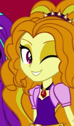 Size: 526x889 | Tagged: safe, adagio dazzle, equestria girls, rainbow rocks, adoragio, cropped, cute, smiling, wink